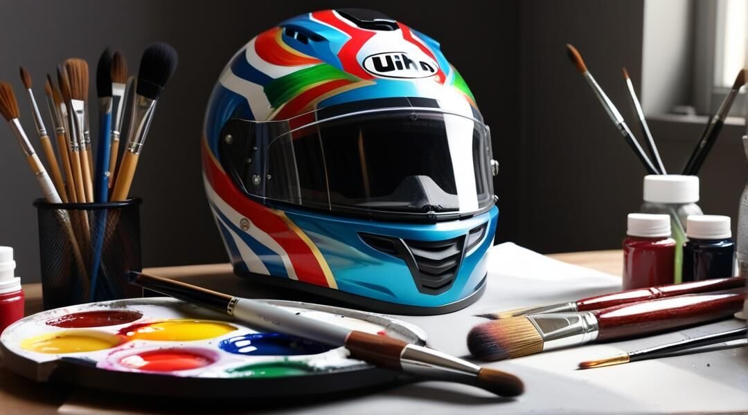 custom helmet paintwork - helmet on the table custom helmet paintwork - helmet on the table