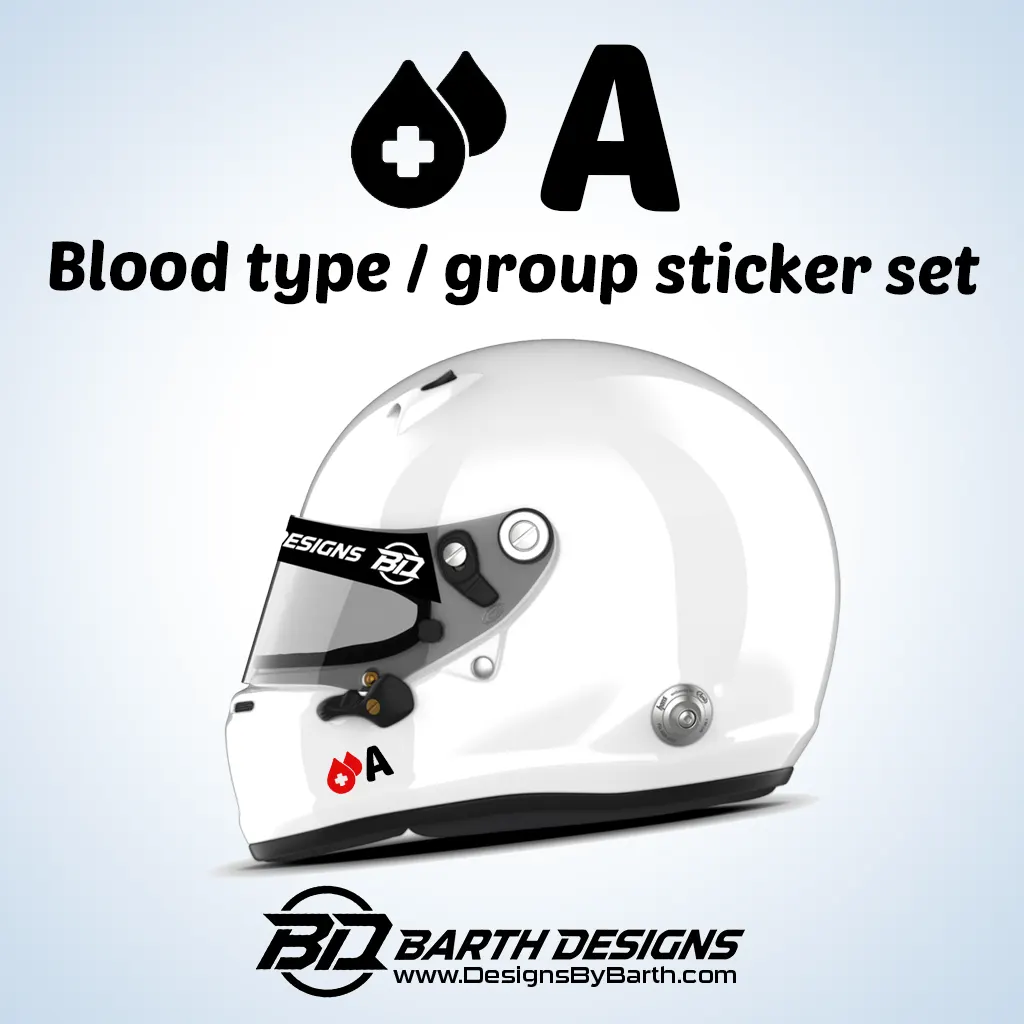 A Blood Type Group Sticker Set for helmet