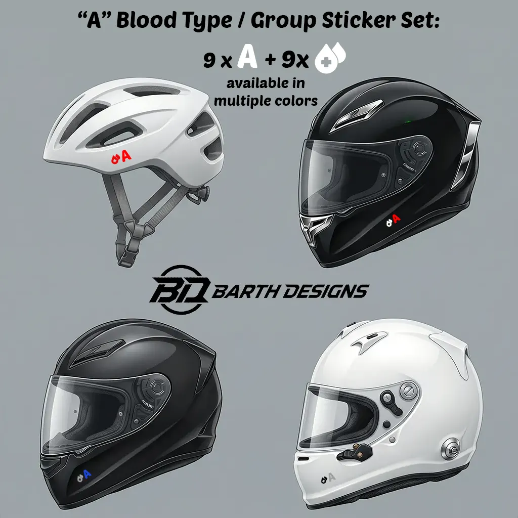 A Blood Type Group Sticker set for helmet 2