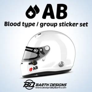 AB Blood Type Group Sticker set for helmet 1