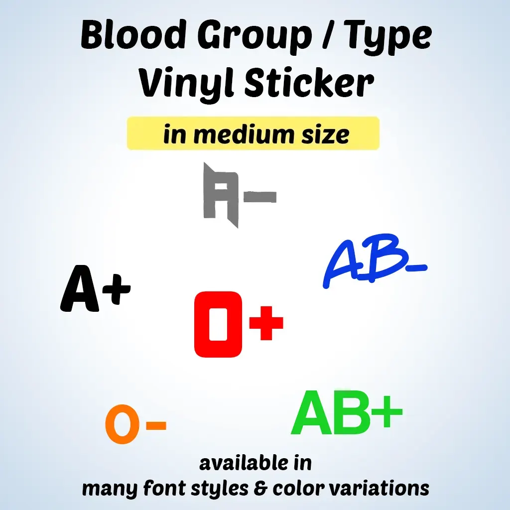Blood Type Group Stickers in medium size