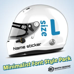 Minimalist Font Style - Large helmet name sticker