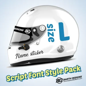 Script Font Style - Large helmet name sticker