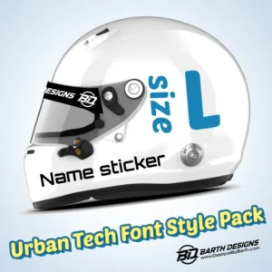 Urban Tech Font Style - Large helmet name sticker