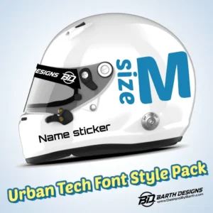 Urban Tech Font Style - Medium helmet name sticker