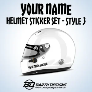 Your Name Helmet Sticker Set Style 3-1