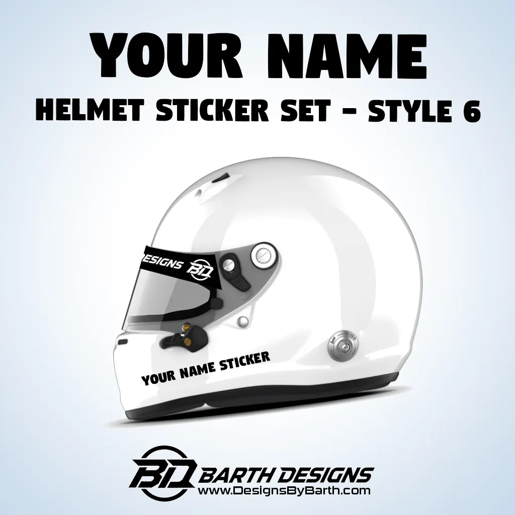 Your Name Helmet Sticker Set Style 6-1