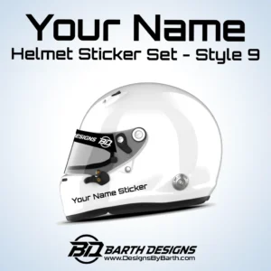 Helmet Name Sticker Set - Style 9 - Various colors