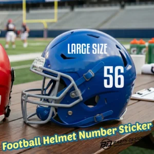 football helmet number decal sticker - large size 2.5