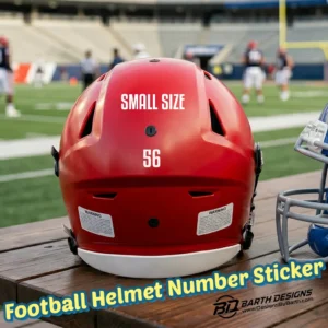 football helmet number decal sticker - small size 1.5