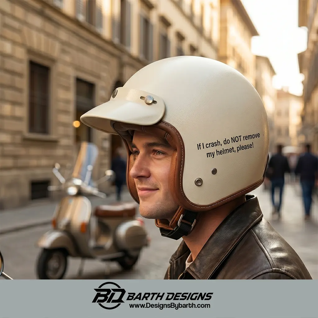 If I crash do not remove my helmet please sticker 2