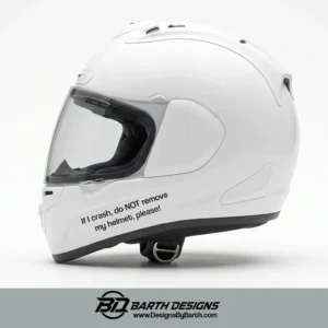 If I crash do not remove my helmet please sticker 4