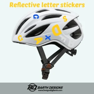 Reflective letter sticker for bike helmets