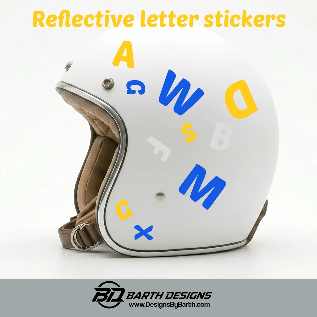 Reflective letter sticker - helmet sticker 2
