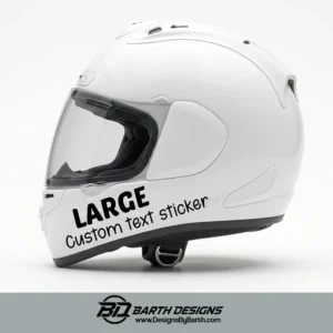 large custom text sticker for Motorcycle Helmet Woman 1