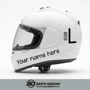 motorcycle helmet name sticker - size L