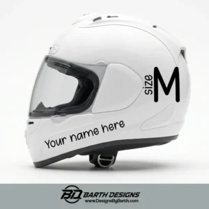 motorcycle helmet name sticker - size M