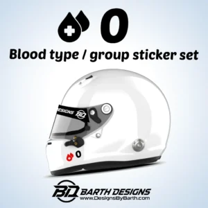 0 Blood Type Group Sticker set for helmet 1