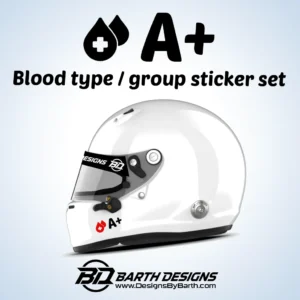 A+ Blood Type Group Sticker Set for helmet 1