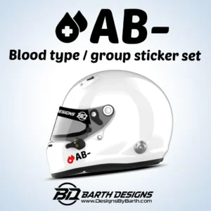 AB- Blood Type Group Sticker set for helmet 1
