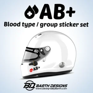 AB+ Blood Type Group Sticker set for helmet 1