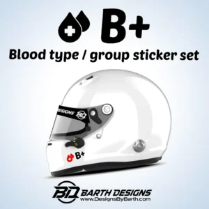 B+ Blood Type Group Sticker set for helmet 1